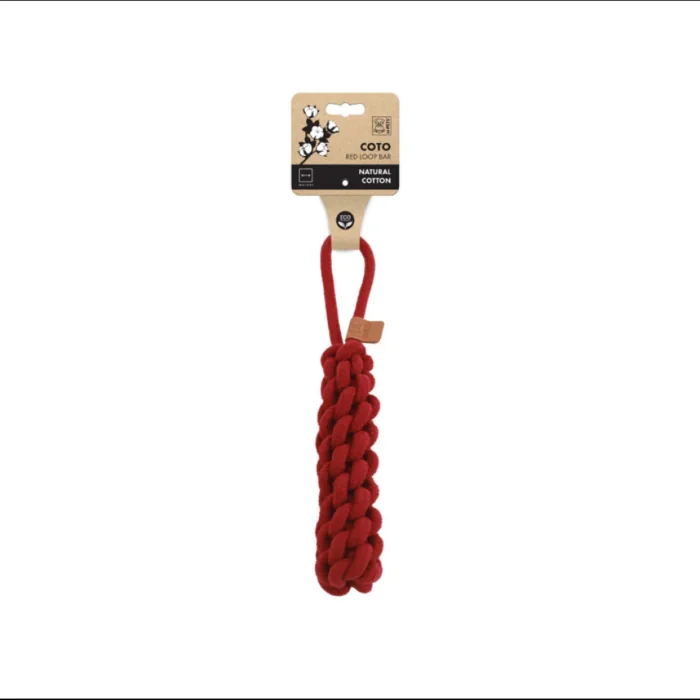 Jucarie pentru caini COTO ECO rope dog toys Red Loop Bar 34 cm