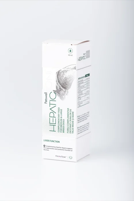 Hepatic-ON, destinat cainilor si pisicilor pentru a sustine functia de regenerare si de protectie a ficatului.- 50 ml