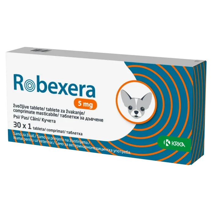 Robexera 5  mg comprimate masticabile pentru caini, 30 cp