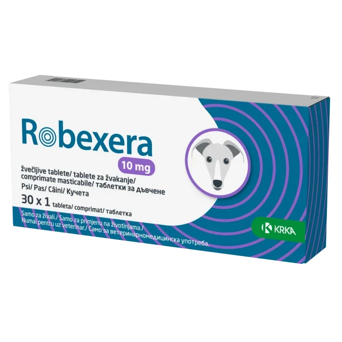 Robexera 10  mg comprimate masticabile pentru caini, 30 cp