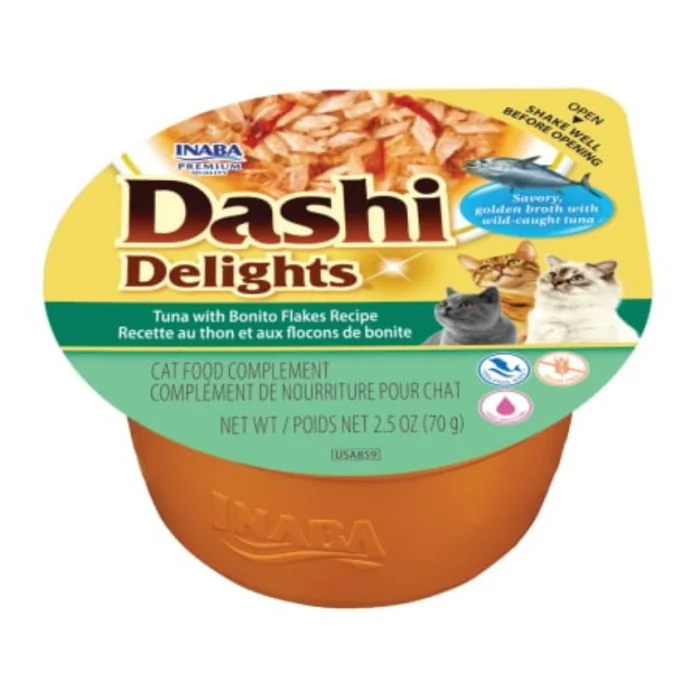 Ciao Dashi Delights pentru pisici cu Ton si Fulgi de Bonito 70 g