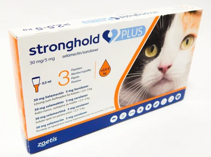 Stronghold Plus Pisica 30 mg, 0.5 ml  (2.5 - 5 kg), 1 pipeta