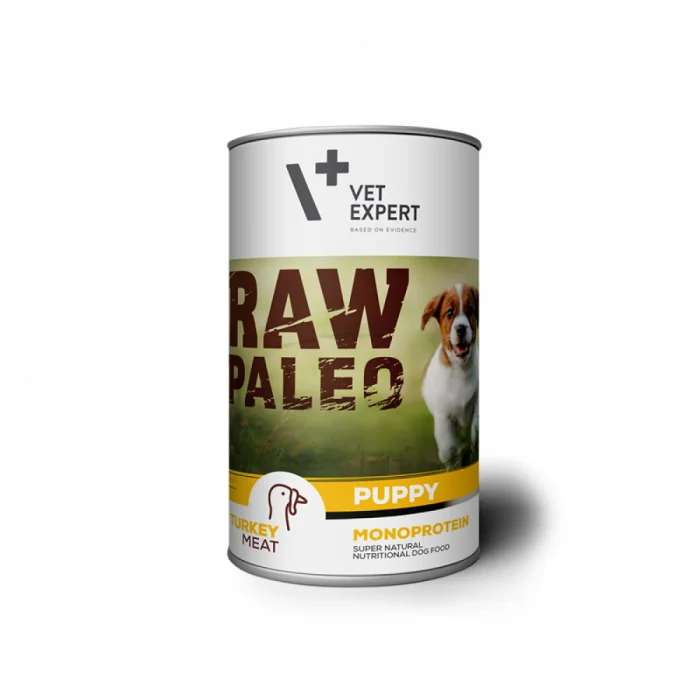 Hrana umeda pentru caini, RAW PALEO Puppy, carne de curcan, 800 g