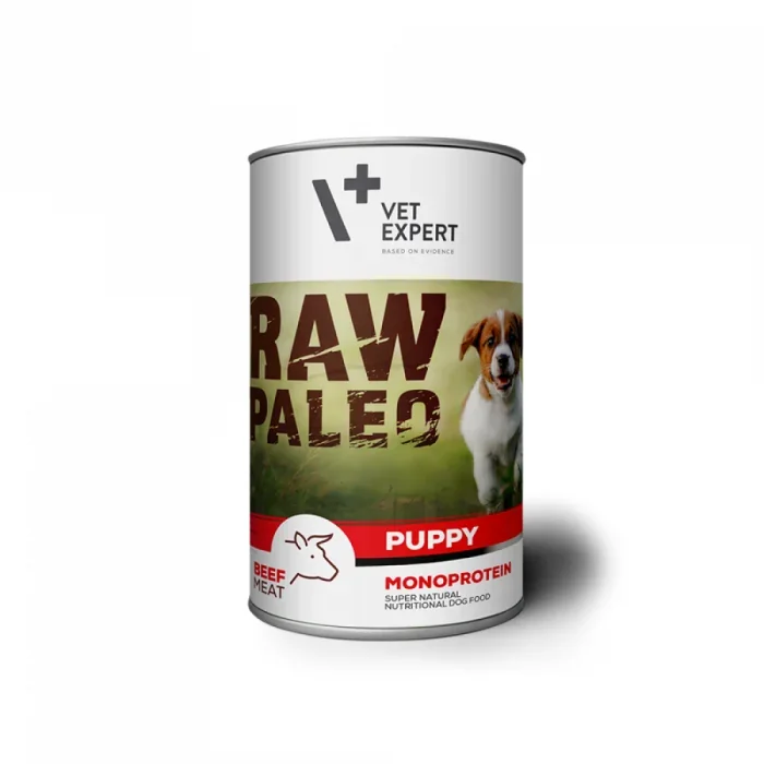 Hrana umeda pentru caini, RAW PALEO Puppy, carne de Vita, 800 g