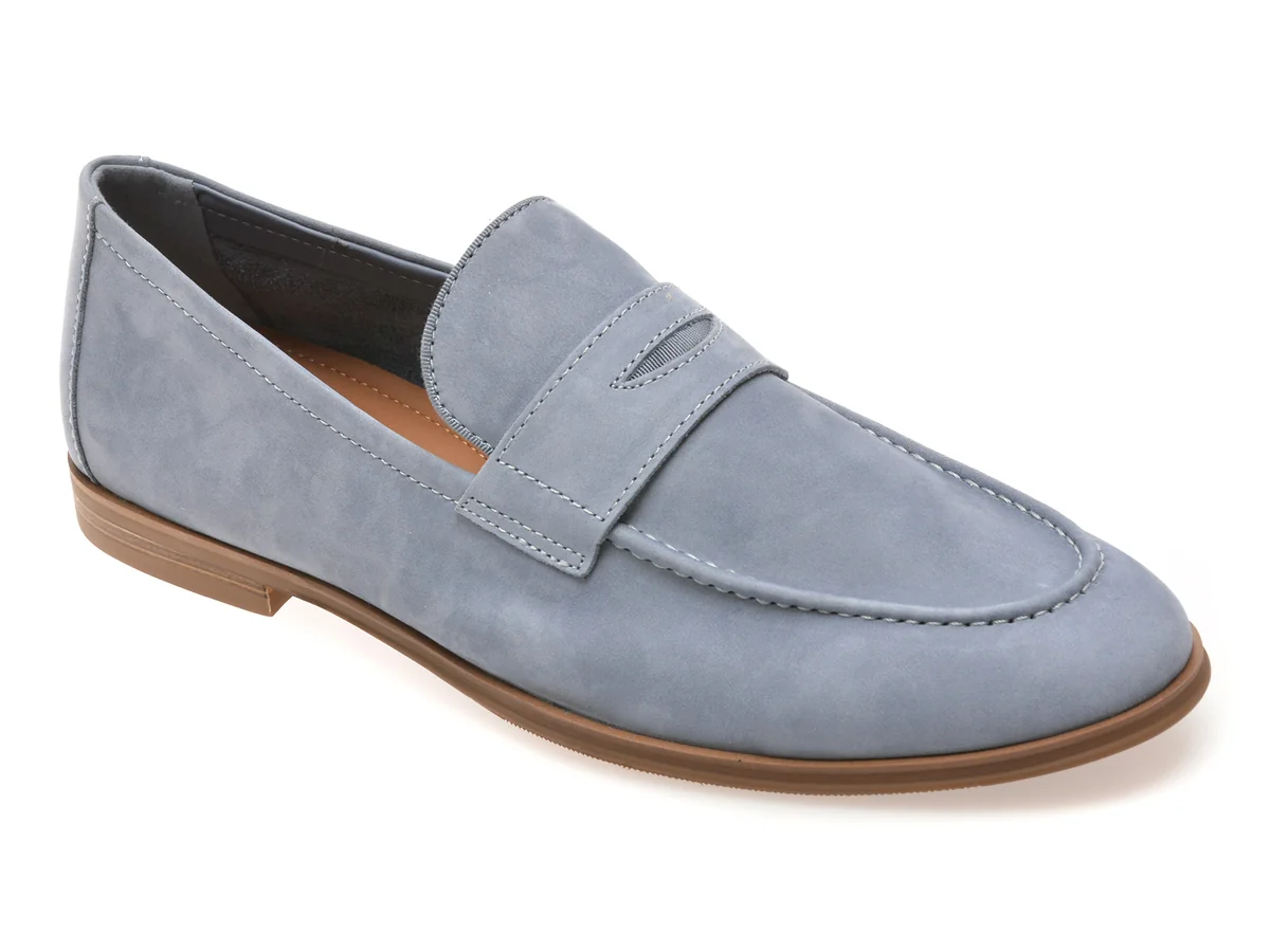 Mocasini eleganti ALDO albastri, JOURNEY 456, din nabuc
