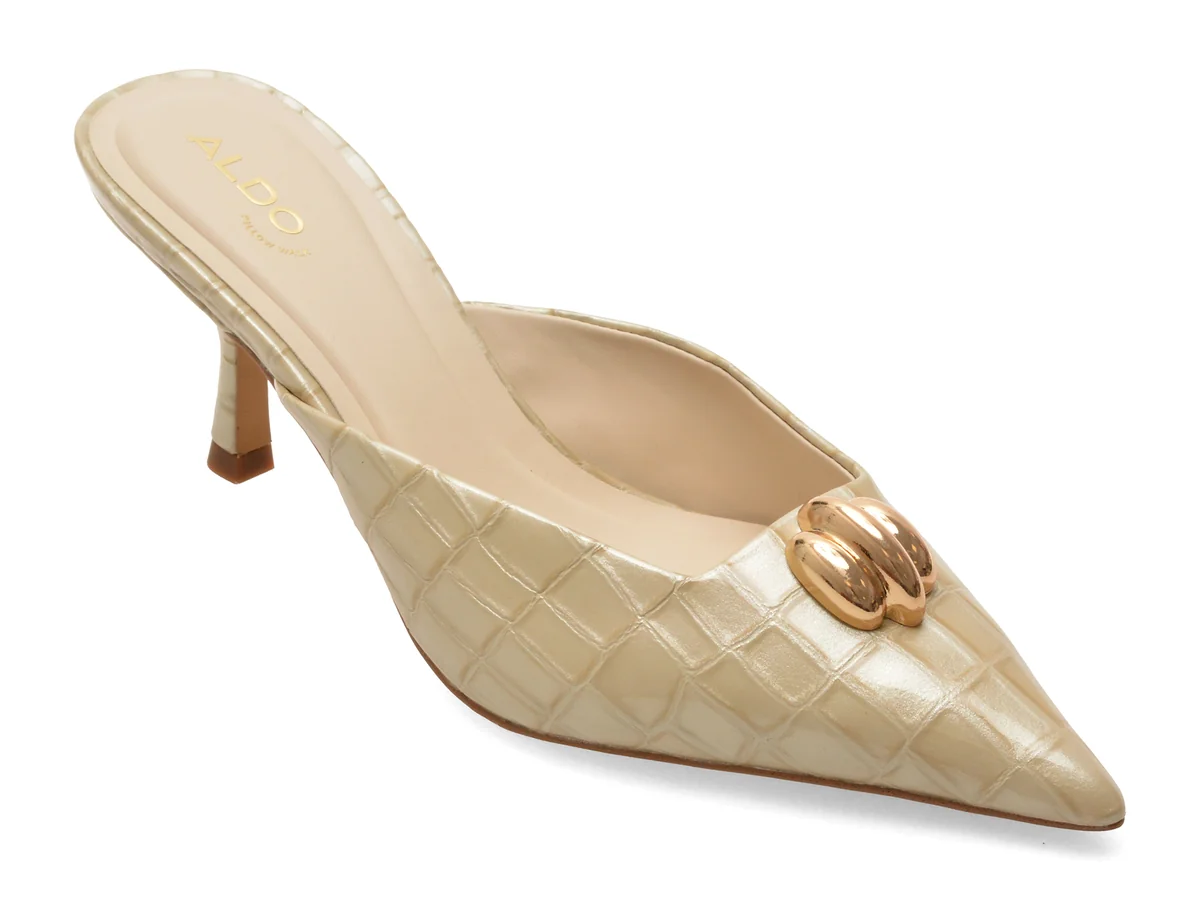 Papuci eleganti ALDO bej, CARSYNN 08, din piele croco