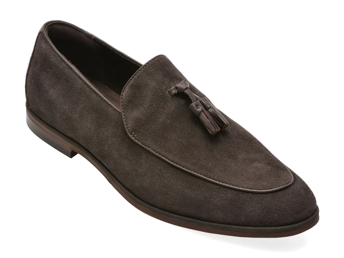 Mocasini eleganti ALDO maro, HOLLOW 201, din piele intoarsa