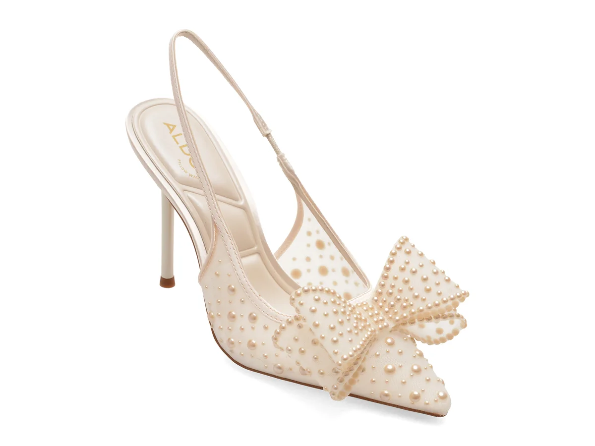 Pantofi eleganti ALDO albi, ANASTASIAA 110, din material textil