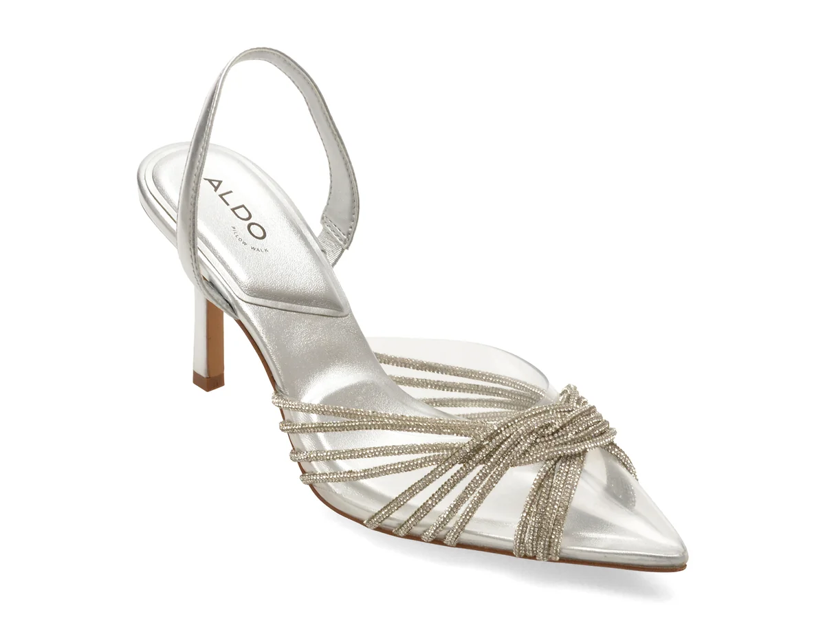 Pantofi eleganti ALDO argintii, THUBETH 040, din piele ecologica