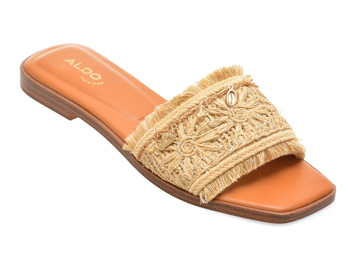 Papuci ALDO bej, AURANA 101, din material textil