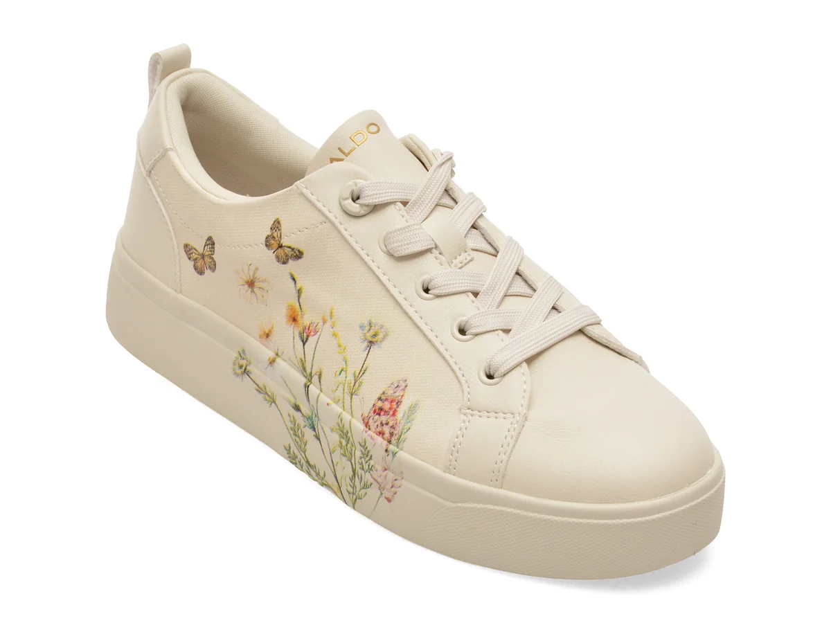 Pantofi sport ALDO albi, WILDFLOWERS 182, din piele ecologica