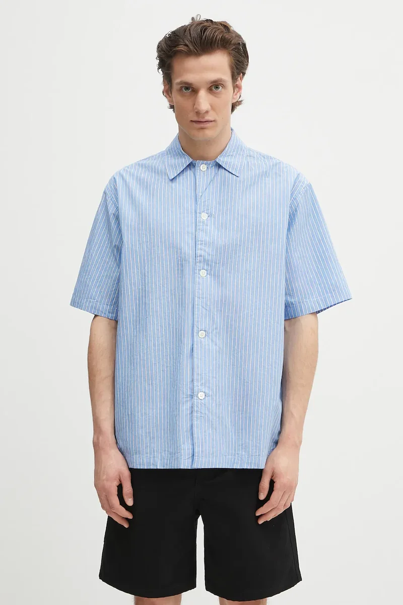Norse Projects cămașă din bumbac Mads Poplin Stripe SS
