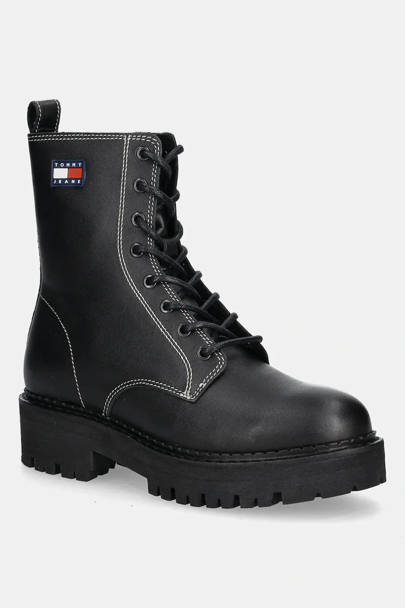 Tommy Jeans bocanci de piele TJW URBAN LACE UP BOOT