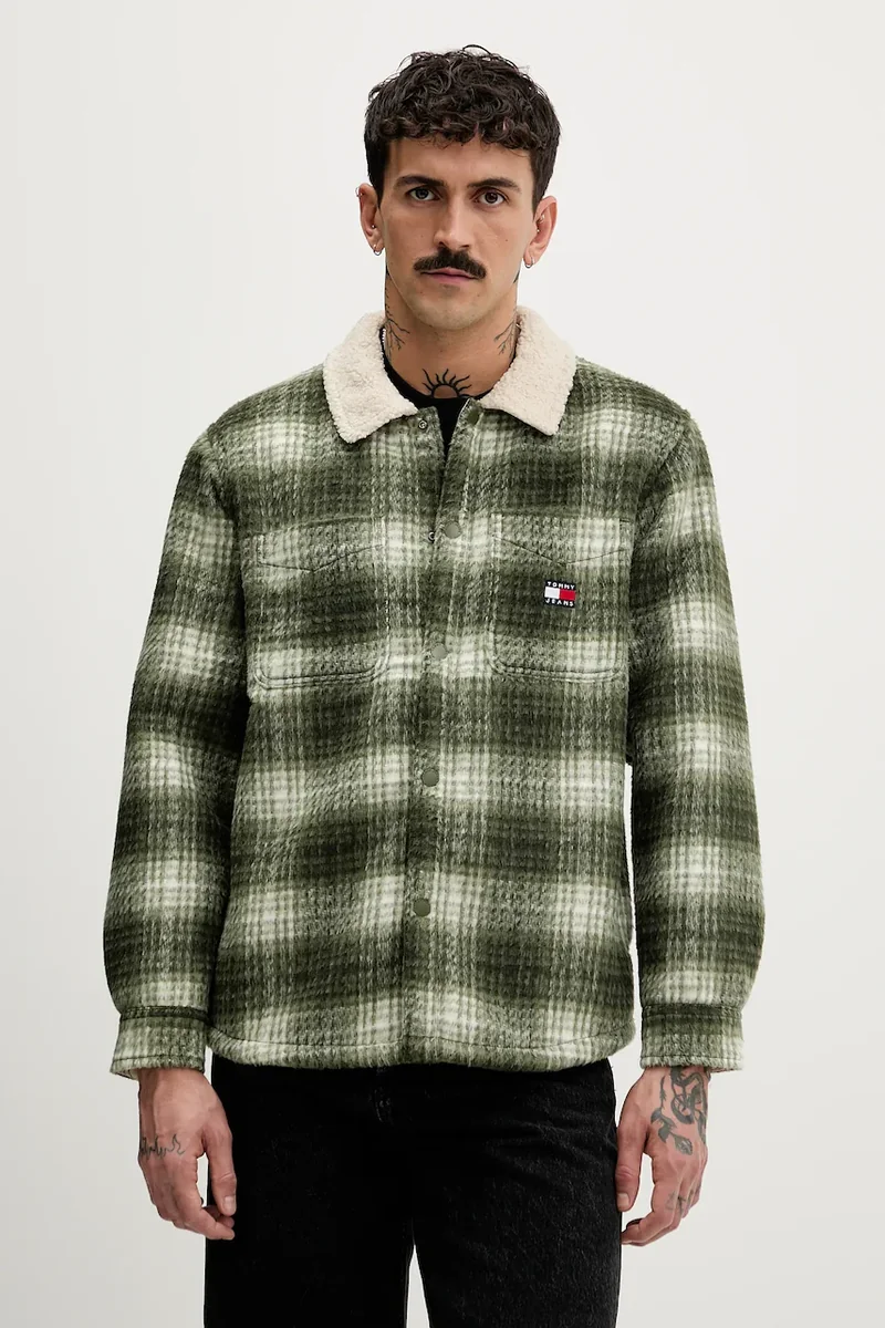 Tommy Jeans geacă cu aspect de cămașă