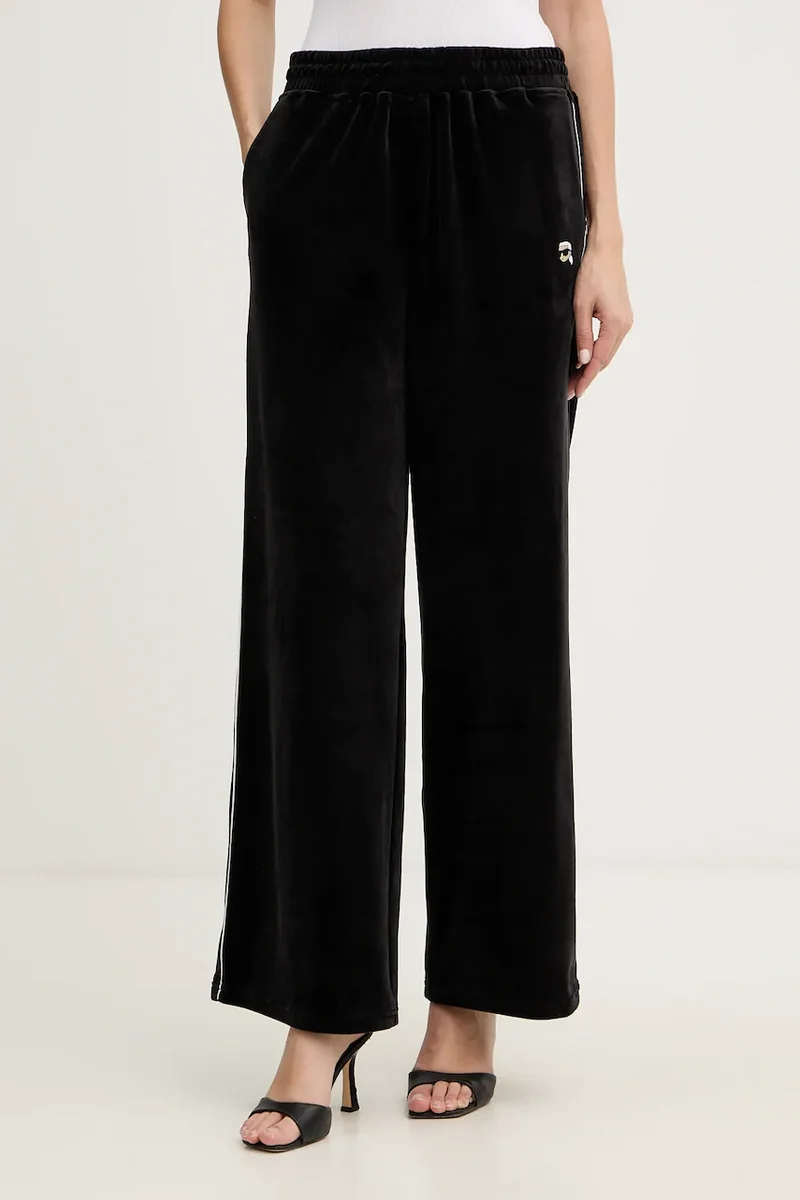 Karl Lagerfeld pantaloni de trening din velur IKON