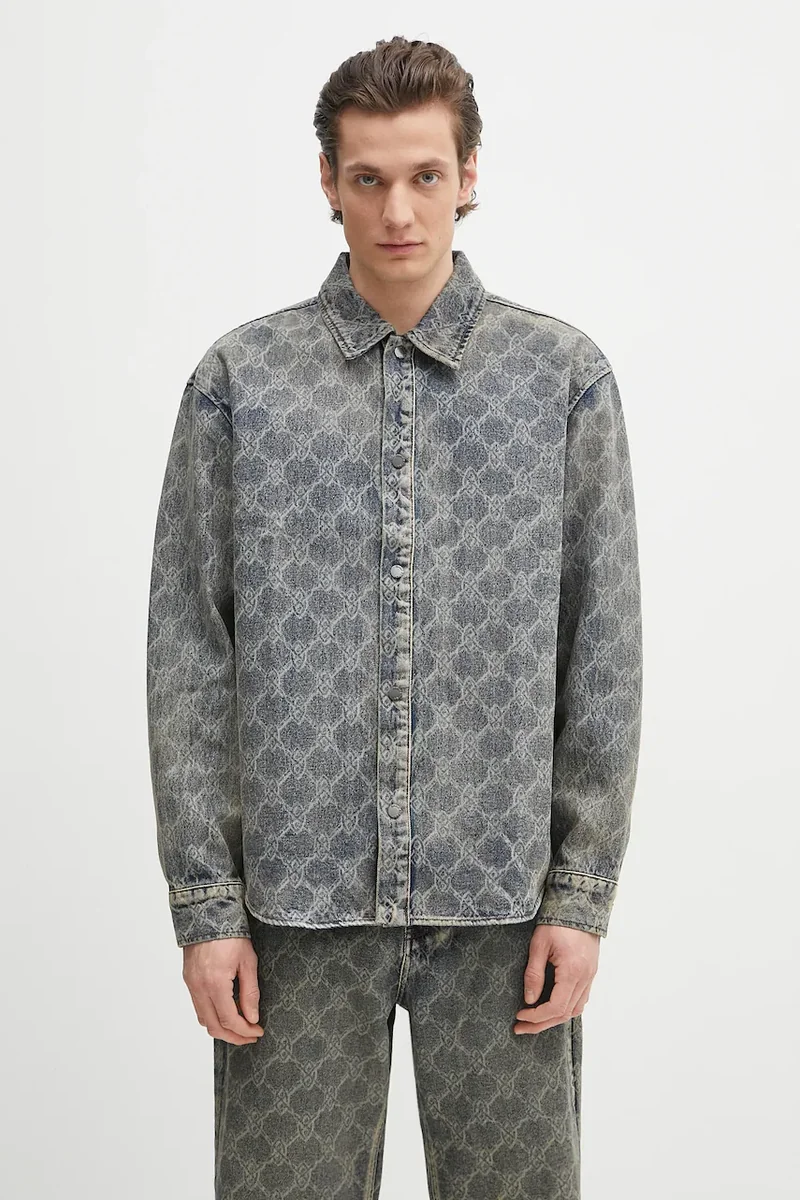 Daily Paper cămașă din bumbac Shield Laser Denim Shirt