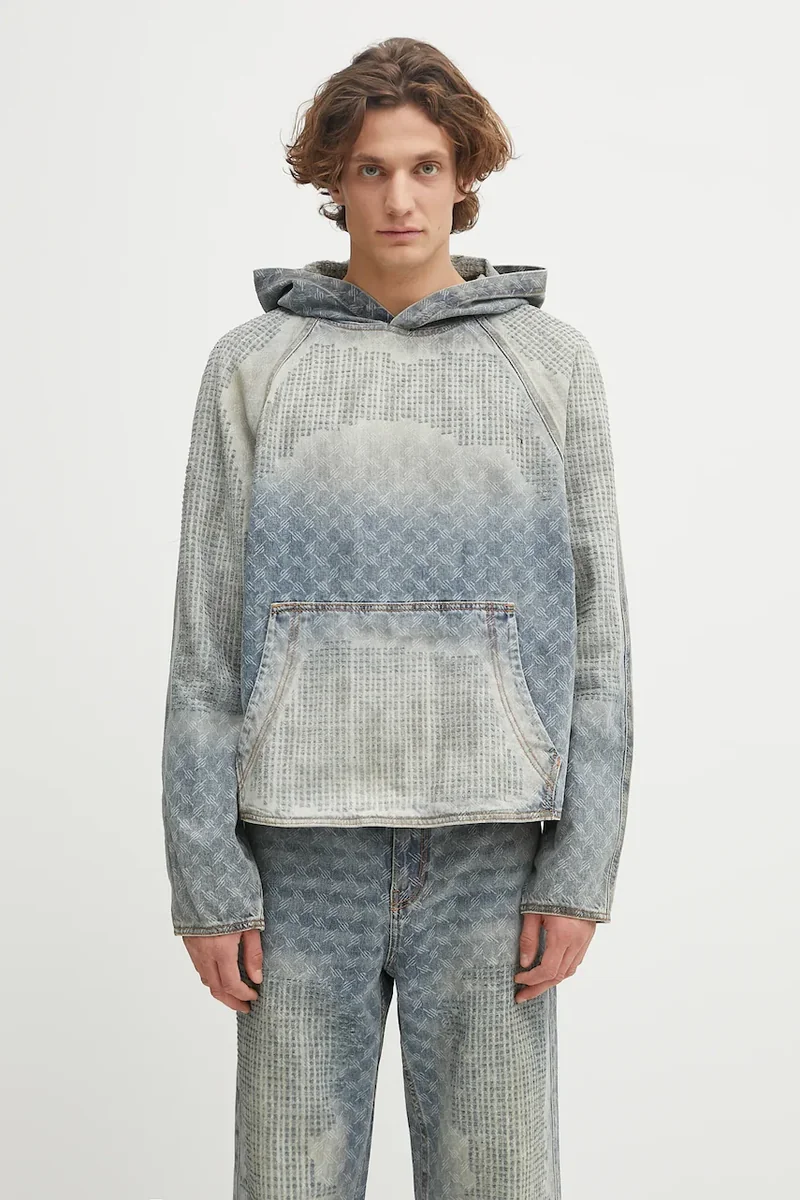 Daily Paper hanorac din denim Destroyed Denim Hoodie