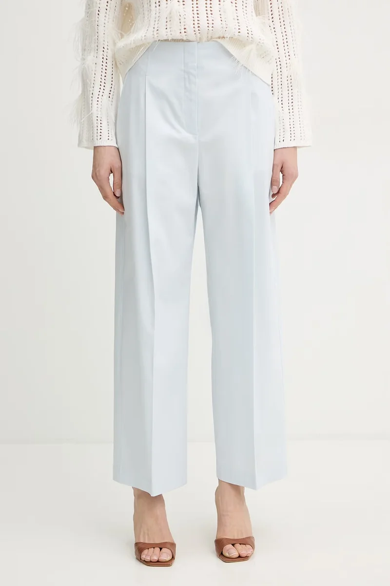 BOSS pantaloni wide leg pentru femei din bumbac cu elastan Tulotta