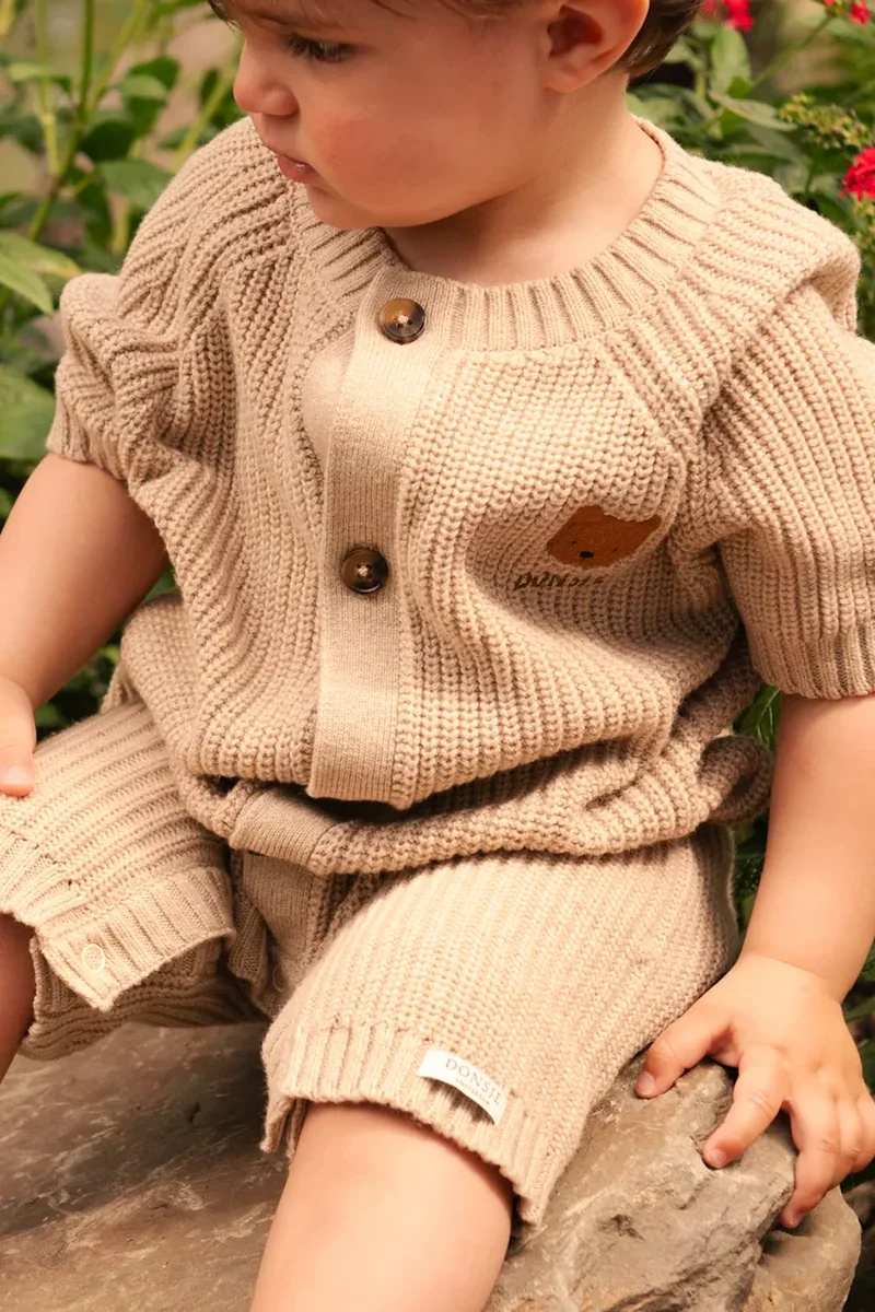 Donsje salopete pentru bebeluși cu lână Dantje Jumpsuit Bear