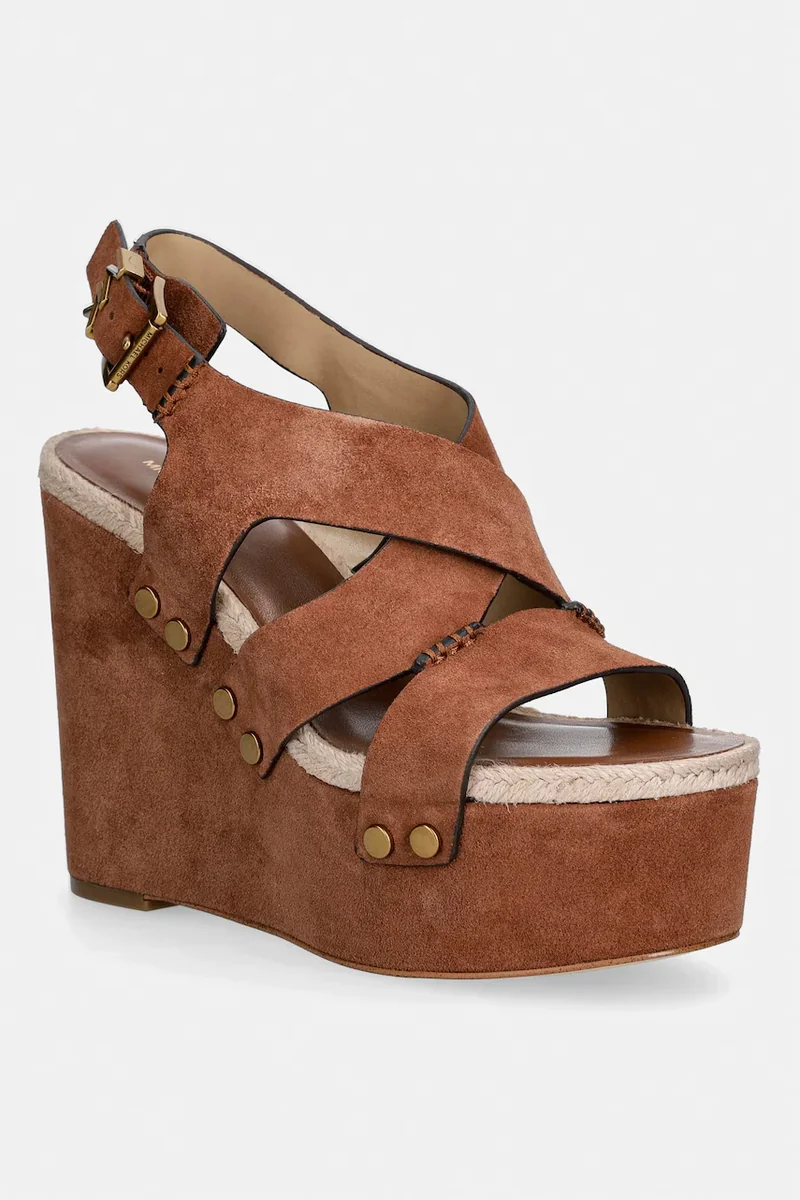 MICHAEL Michael Kors sandale din piele întoarsă Raven Wedge Sandal