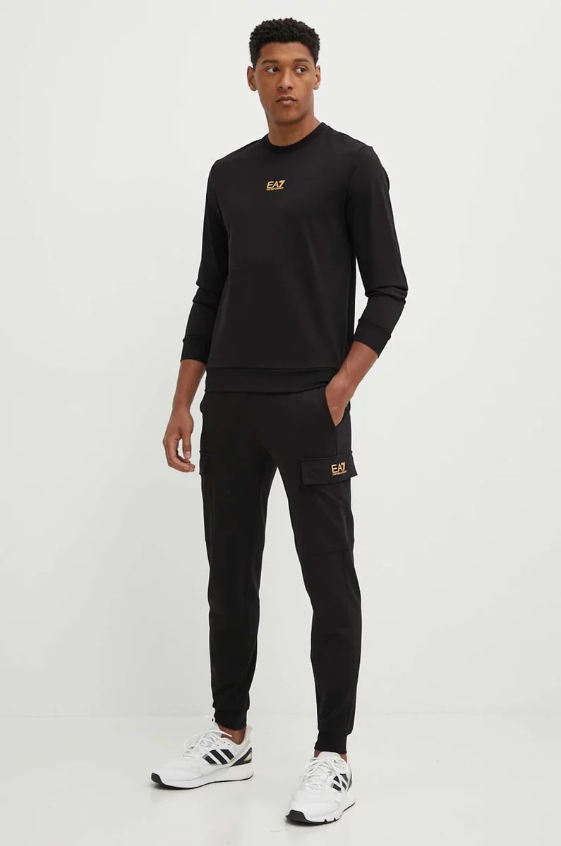 EA7 Emporio Armani pantaloni de trening din bumbac