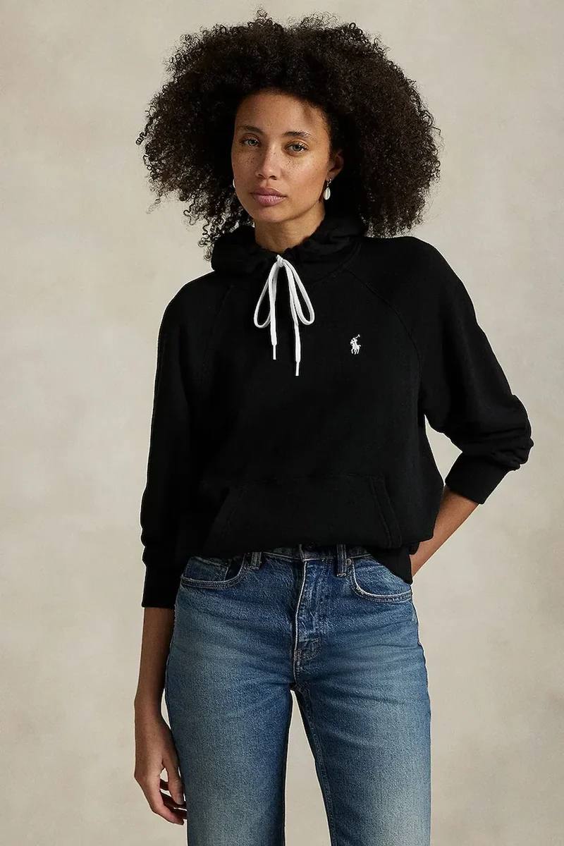 Polo Ralph Lauren hanorac cu glugă pentru femei cu bumbac