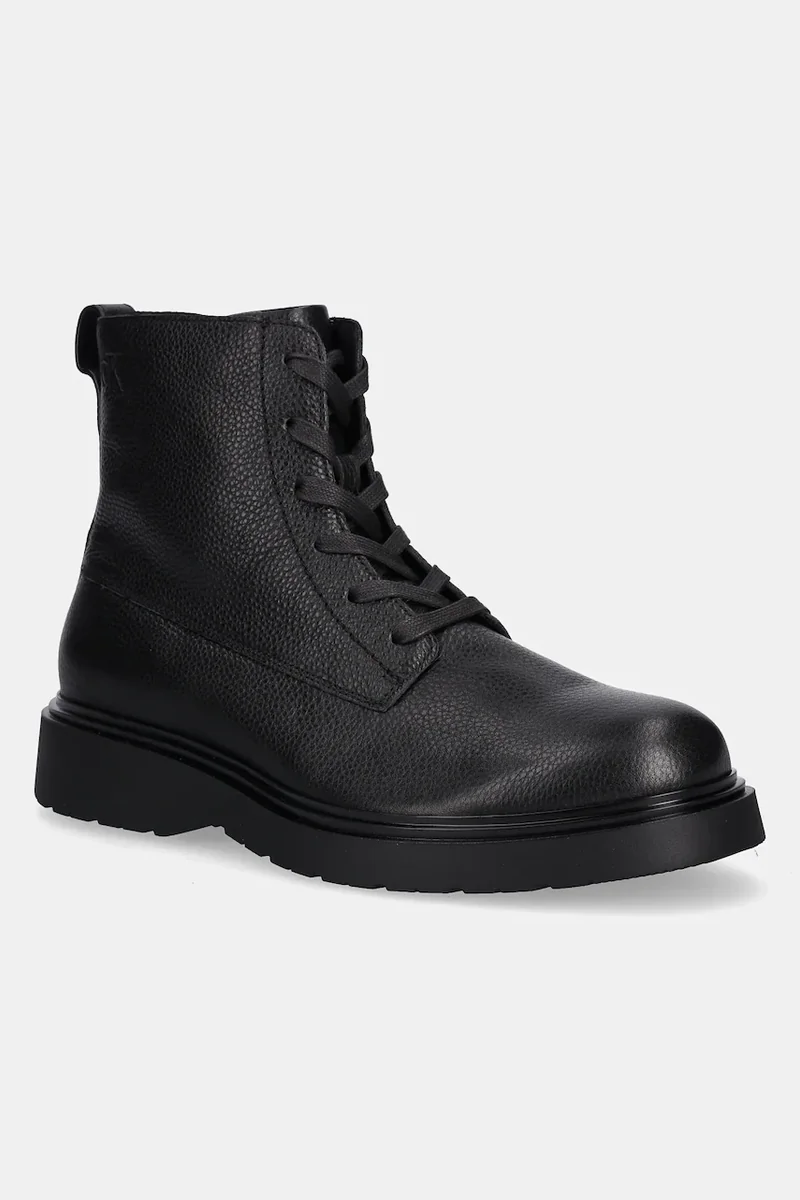 Calvin Klein ghete de piele COMBAT ESS LACE UP ZIP BOOT LTH