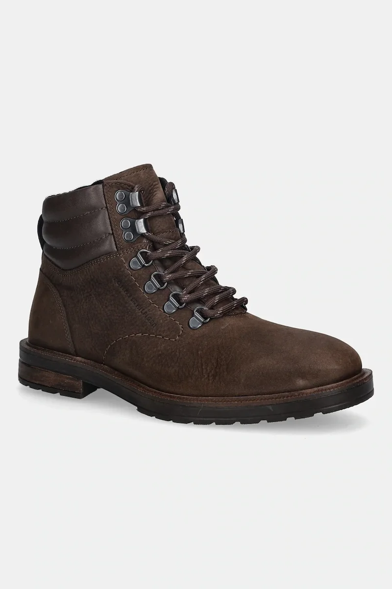Tommy Hilfiger pantofi din nubuc CLEATED HILFIGER WRM HOOK BOOT