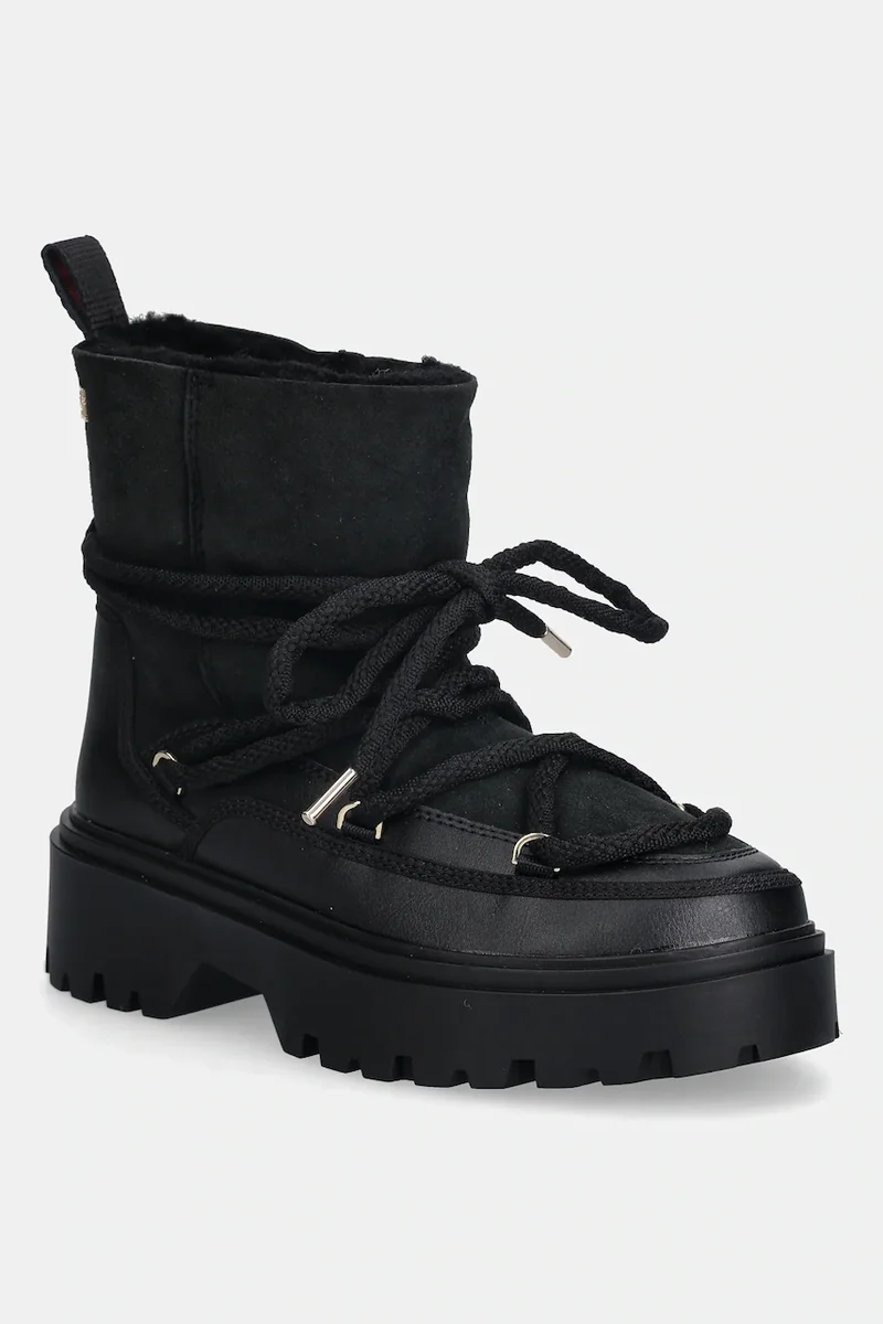 Tommy Hilfiger cizme de iarnă REAL SHEARLING LACEUP