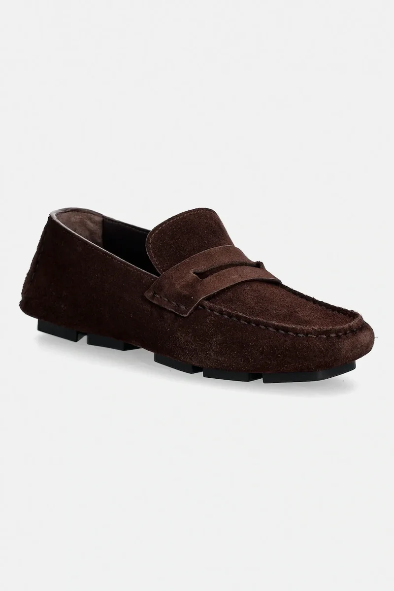 Calvin Klein mocasini din piele întoarsă SQUARE DRIVER SUEDE