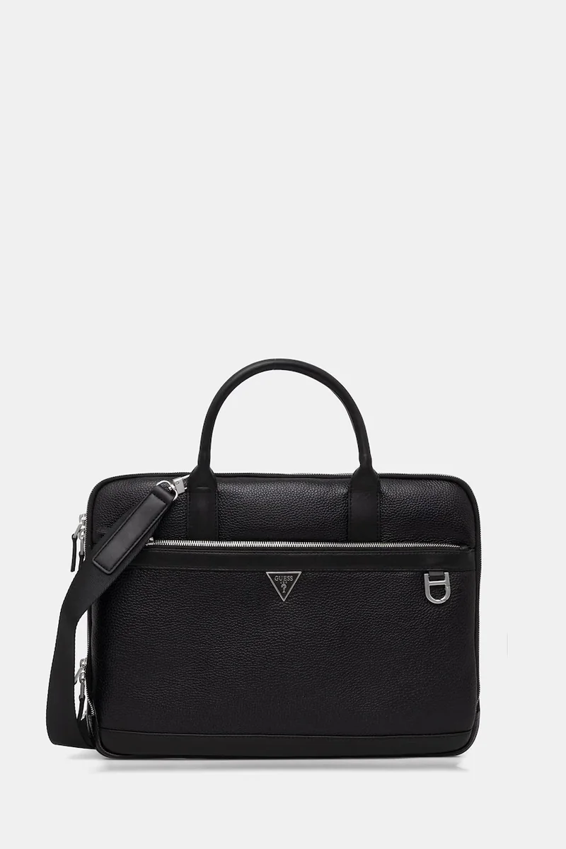 Guess geantă pentru laptop din piele MONACO