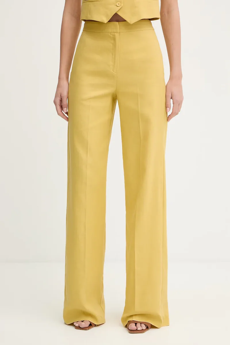 iBlues pantaloni straight pentru femei, cu amestec de in CANALE