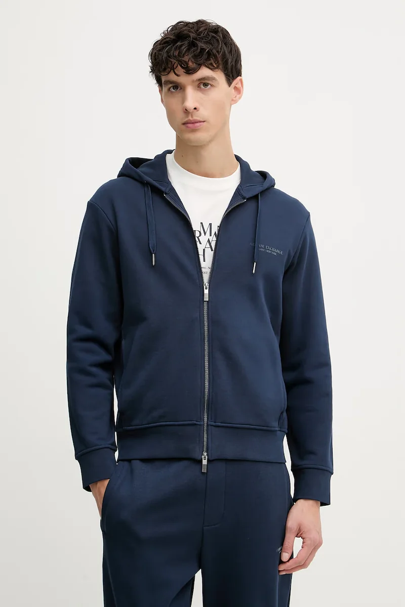 Armani Exchange hanorac cu fermoar și glugă pentru bărbați, din bumbac
