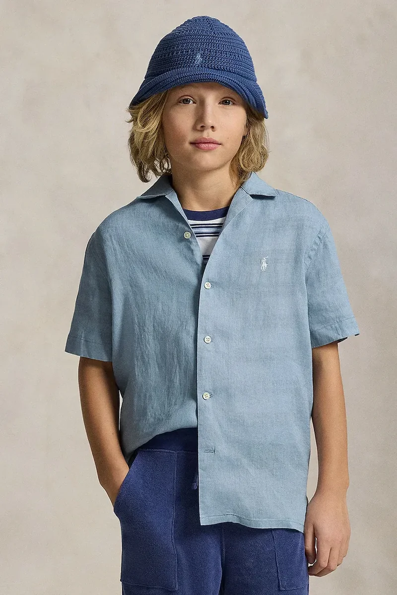 polo Ralph Lauren cămașă pentru copii, din in
