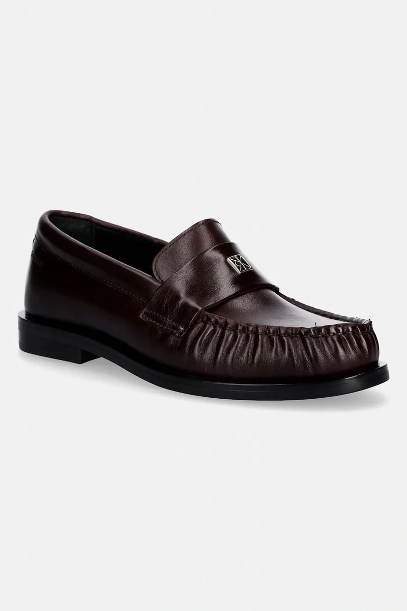 Calvin Klein mocasini pentru femei, din piele ROUND LOAFER LTH HDW