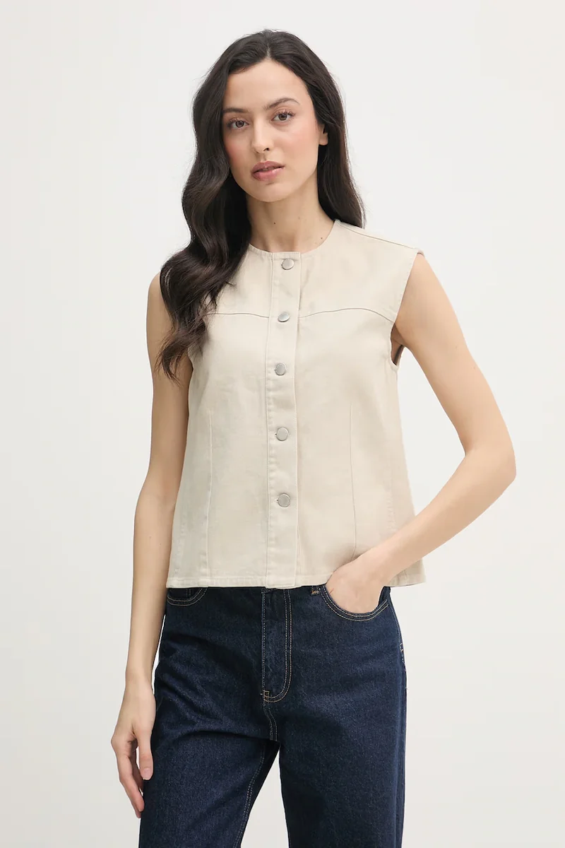 Barbour vestă cu un singur rând de nasturi pentru femei, din bumbac Daya