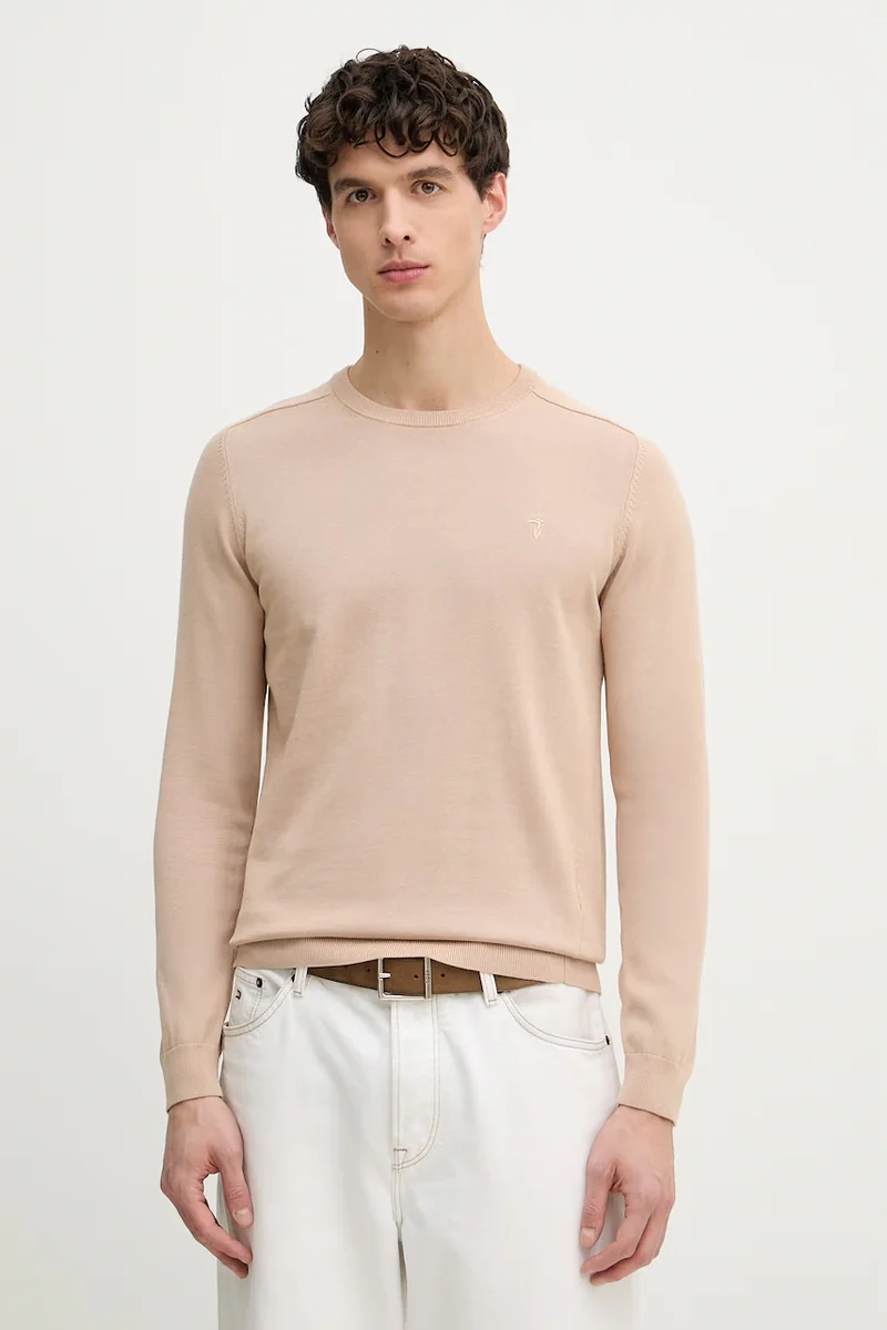 Trussardi pulover pentru bărbați, cu bumbac