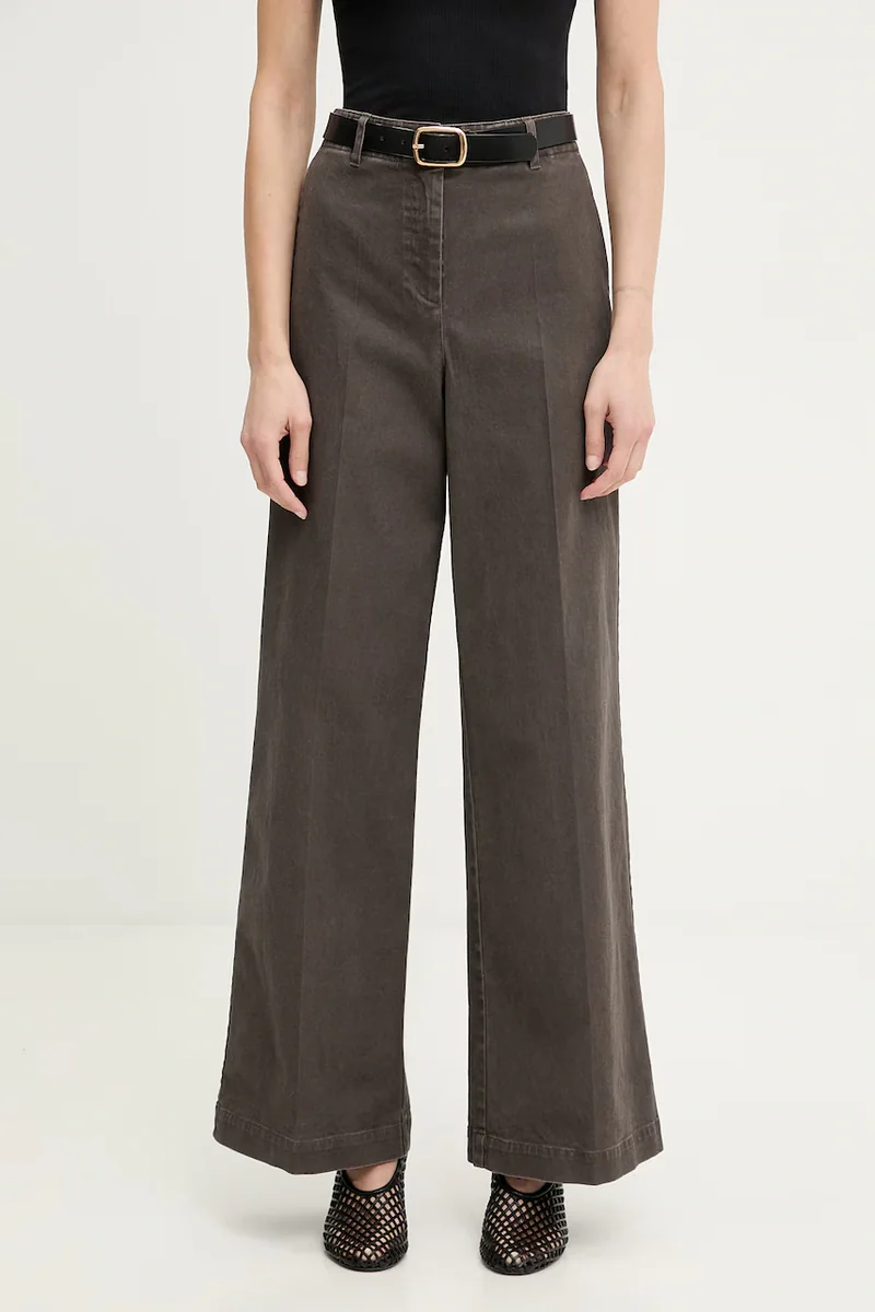 Marc O'Polo pantaloni wide leg pentru femei, din bumbac cu elastan