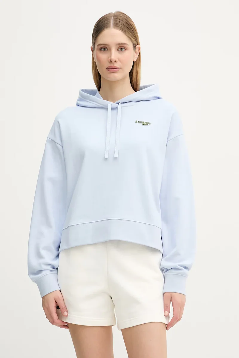 Lacoste Hanorac cu glugă pentru femei, cu bumbac