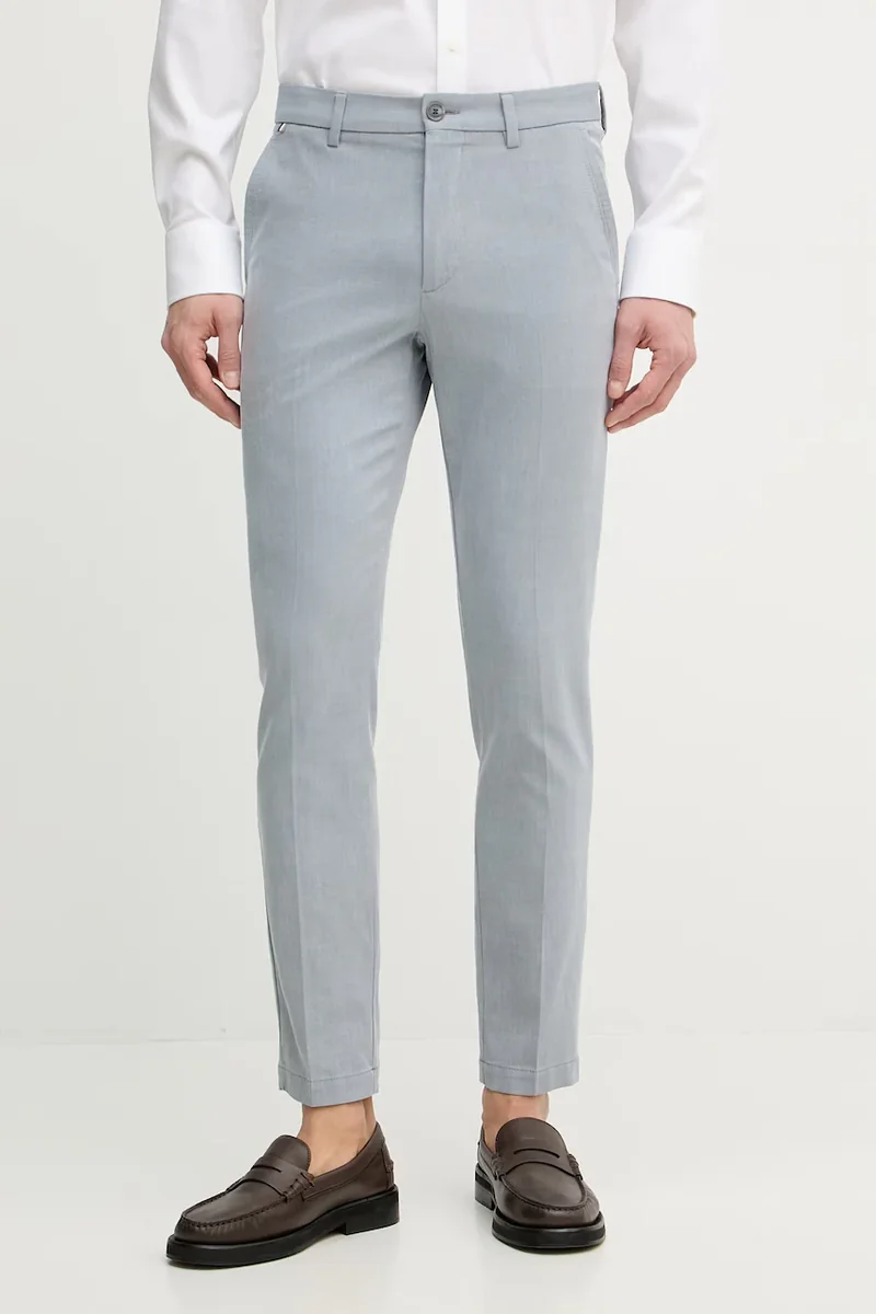 BOSS pantaloni slim fit pentru bărbați cu bumbac H-Kaiton1