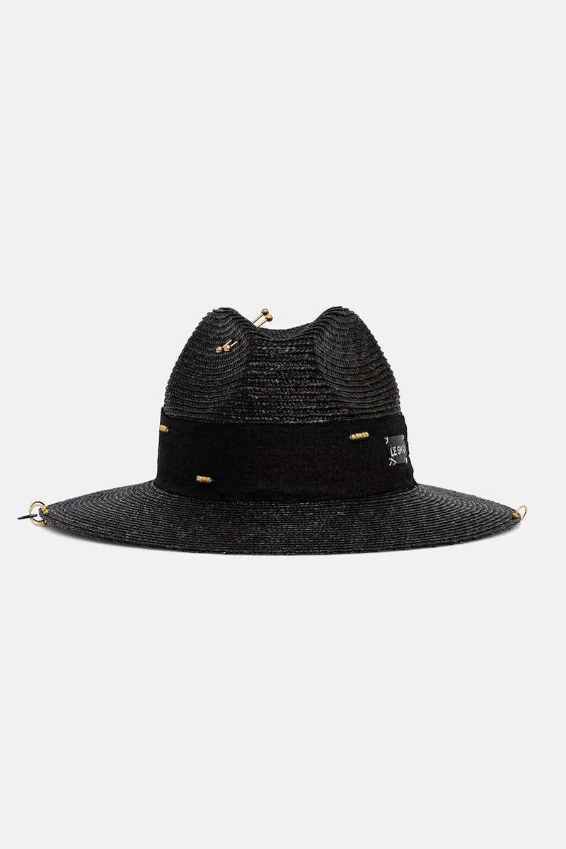 LE SH KA headwear LE SH KA pălărie de paie împletită Black Fedora