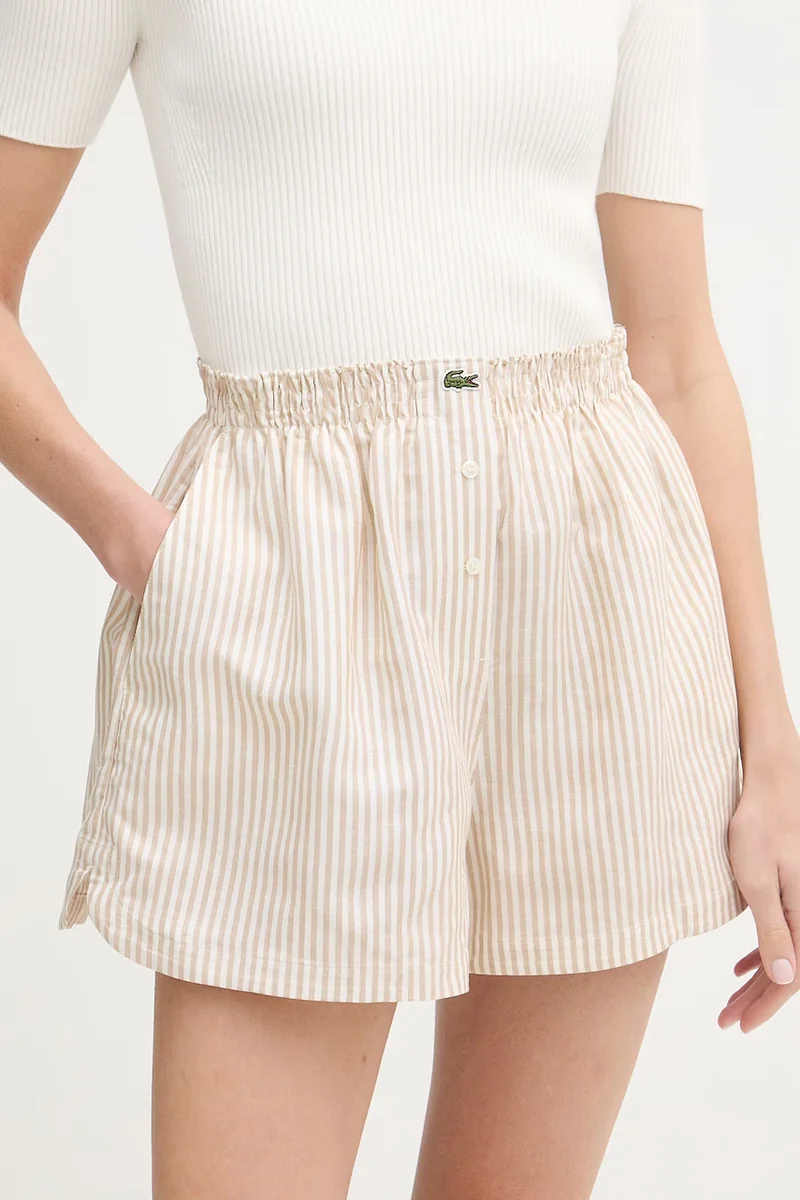 Lacoste pantaloni scurți pentru femei, din in