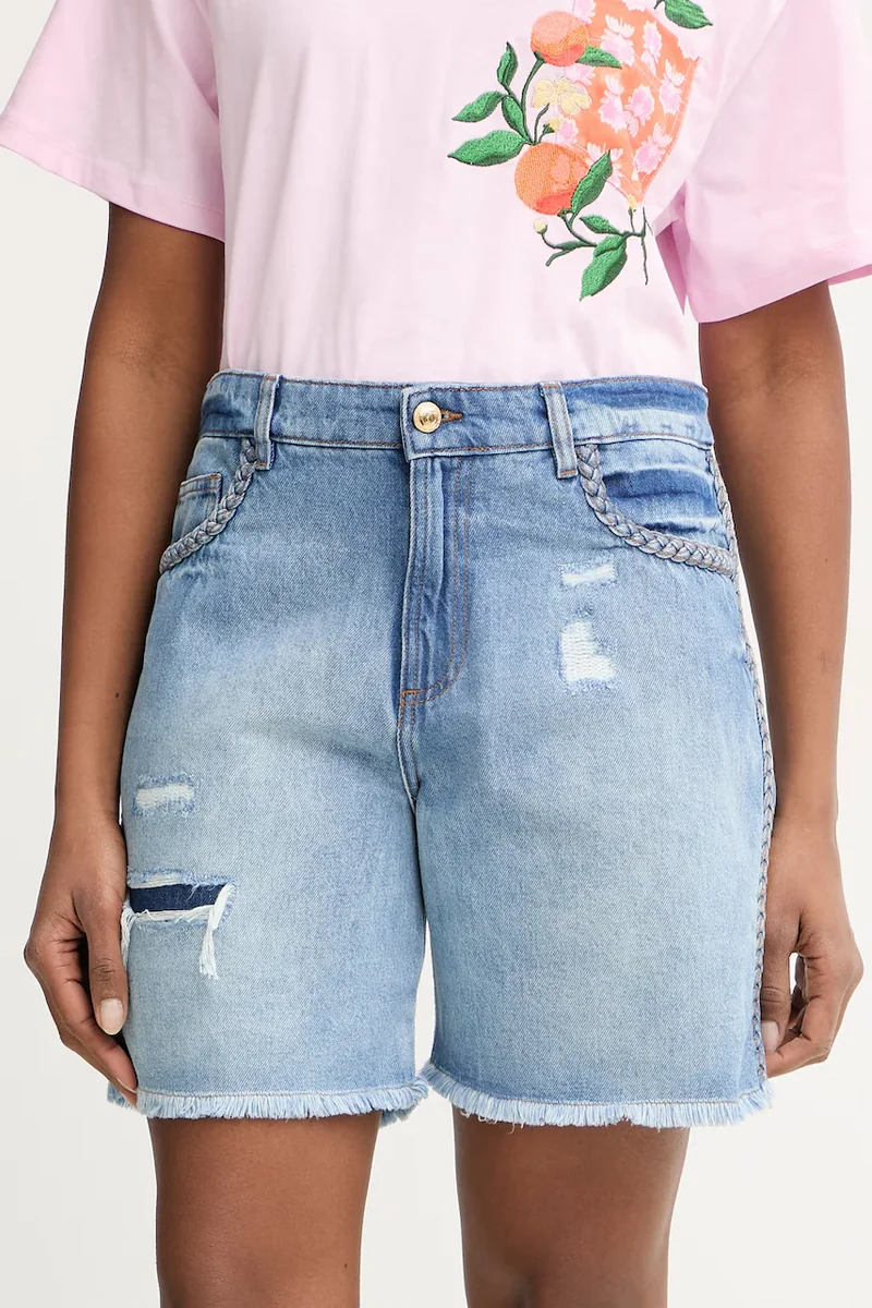 Just Cavalli pantaloni scurți pentru femei, din denim
