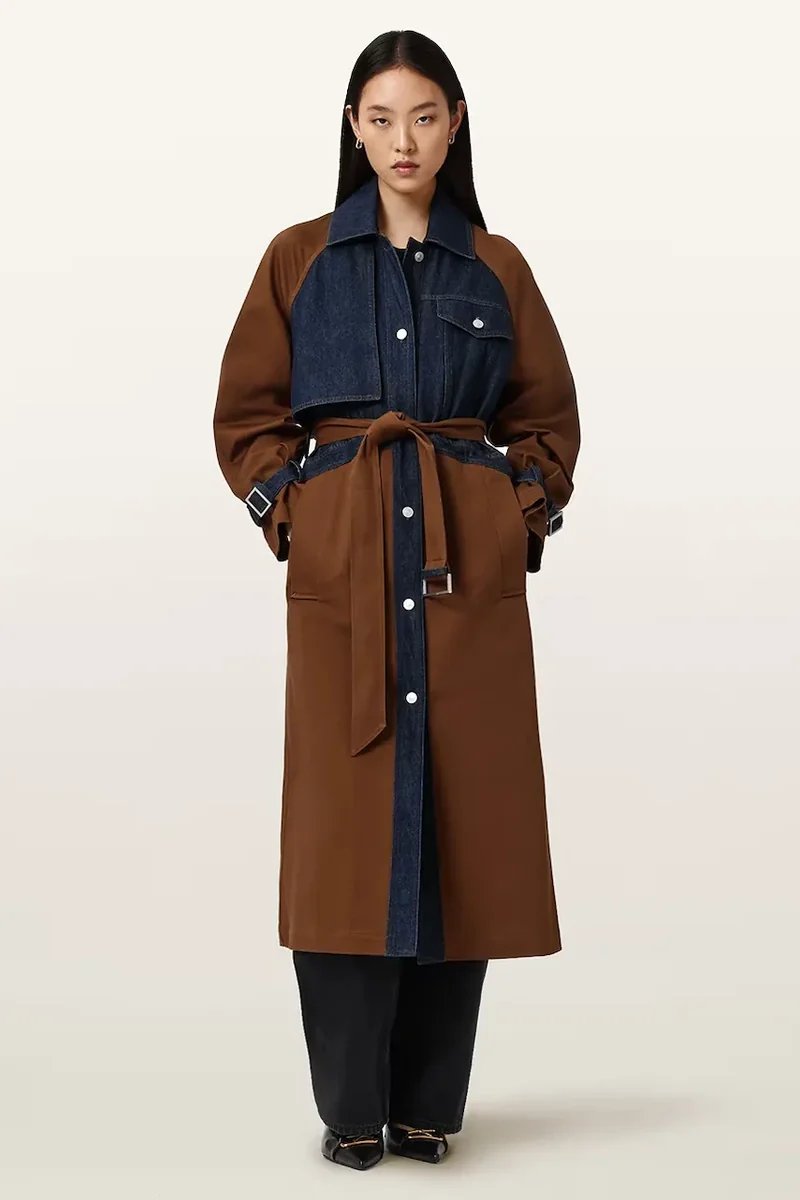 AllSaints trenci pentru femei, cu bumbac DAYLY TRENCH