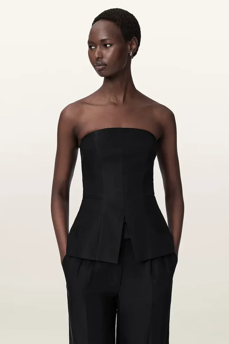 AllSaints bluză cu corset pentru femei, din vâscoză CHARLEY