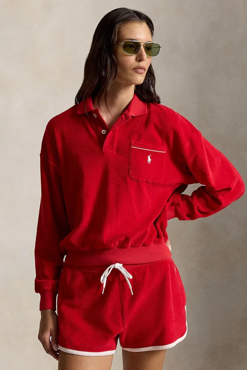 Polo Ralph Lauren hanorac pentru femei, din bumbac LT WT COTTON TERRY-KNT-POLO