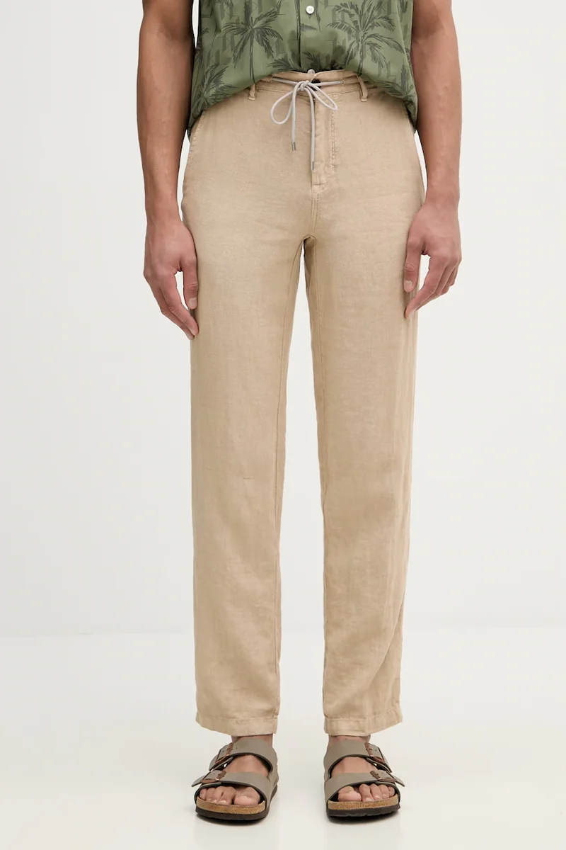 Karl Lagerfeld pantaloni straight pentru bărbați, din in