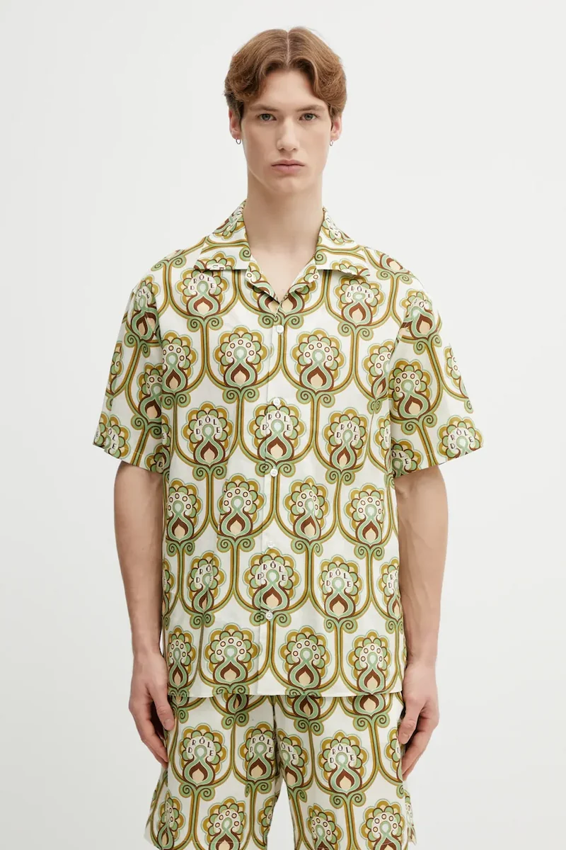 Drôle de Monsieur cămașă cu in Chemise Lin Tapisserie Florale