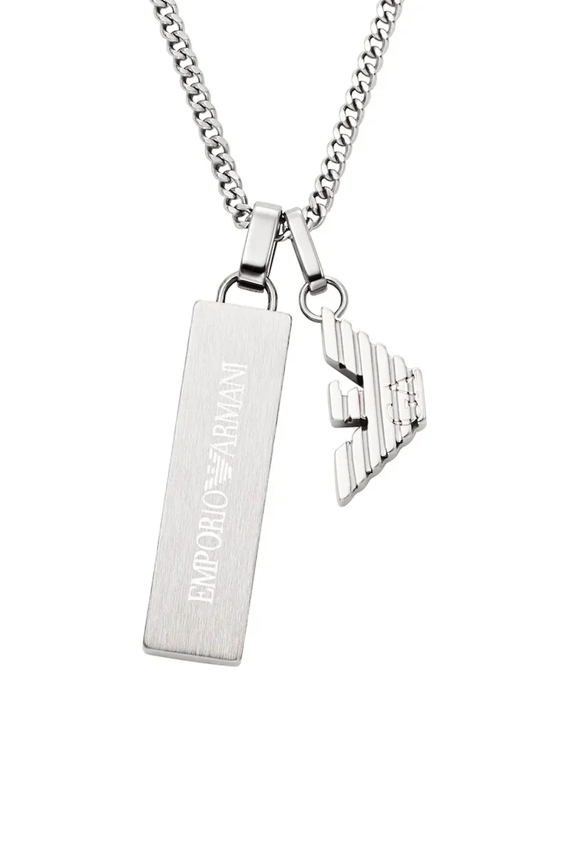 Emporio Armani lănțișor cu pandantiv pentru bărbați din oțel nobil Eagle Logo