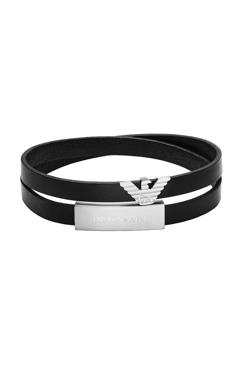 Emporio Armani brățară pentru bărbați, din piele Eagle Logo